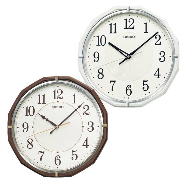 セイコークロック 掛け時計 掛時計 茶メタリック スタンダード 秒針