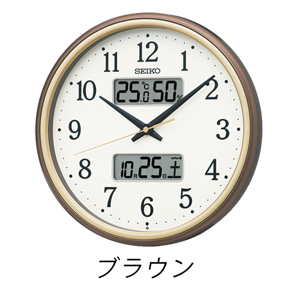 セイコークロック  掛け時計 掛け時計 掛時計 壁掛け  電波時計 【温度・湿度・カレンダー表示】 KX275｜1more｜02