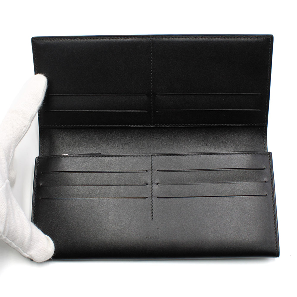 dunhill（ダンヒル） 財布 メンズ ブラック ブランド 長財布 かぶせ