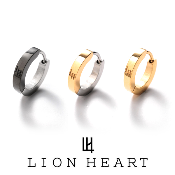 ライオンハート  ピアス メンズ ブラック×シルバー/ゴールド×シルバー/ゴールド フープピアス ツートンカラー LHMP006