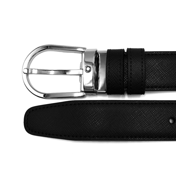 Montblanc　ブラックベルト MONTBLANC（筆記具、時計） モンブラン ホースシューバックル