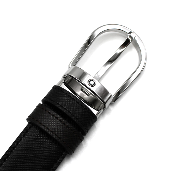 Montblanc　ブラックベルト MONTBLANC（筆記具、時計） モンブラン ホースシューバックル