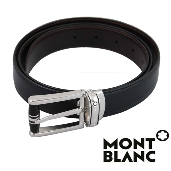 美品 モンブラン MONTBLANC ベルト メンズ シルバー バックル-