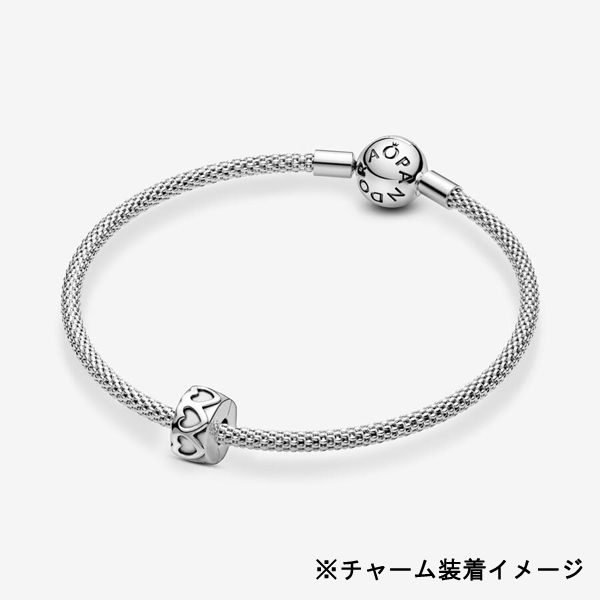 パンドラ クリップチャーム ブレスレット レディース ハート/フラワー