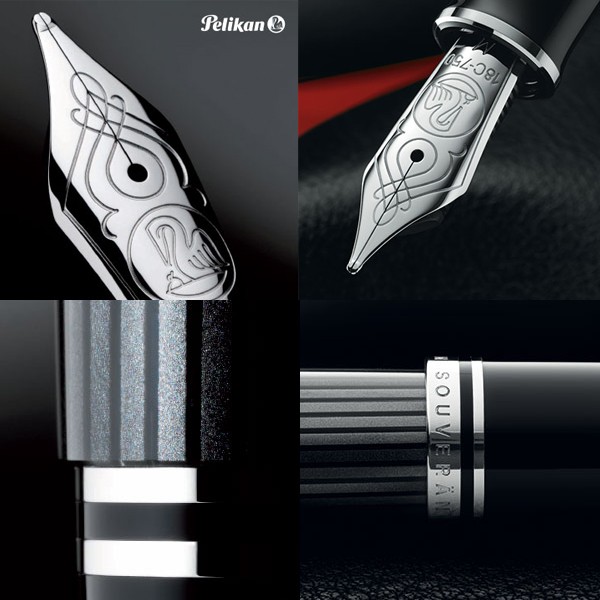 Pelikan ペリカン Souveran スーベレーン M405 Stresemann シュトレーゼマン 万年筆 ロジウム装飾14金 ブラック 縞模様 PE-M405-BKST｜1more｜02