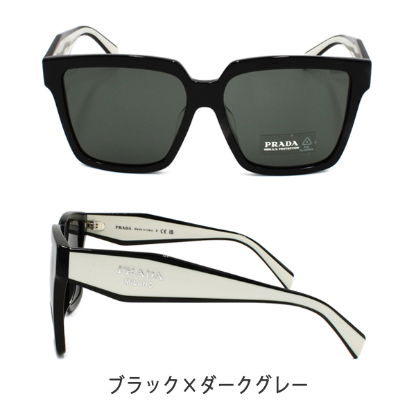 PRADA ブラックラウンド型サングラス ロゴサングラス Prada Eyewear ロゴ サングラス | ブラック | FARFETCH JP