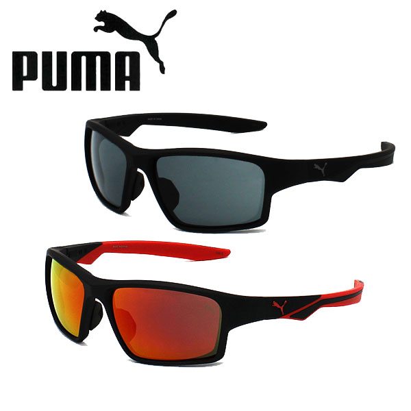 PUMA サングラス プーマ サングラス ユニセックス ブラック×スモーク ブラック×レッド