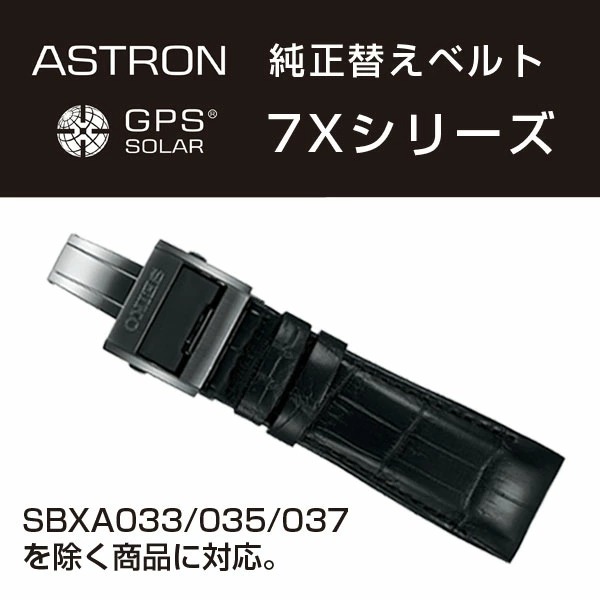 アストロン ASTRON 7Xシリーズ 純正替えベルト かん幅24mm 標準200mmタイプ ブラックベルト ブラック尾錠 R7X02DC｜1more