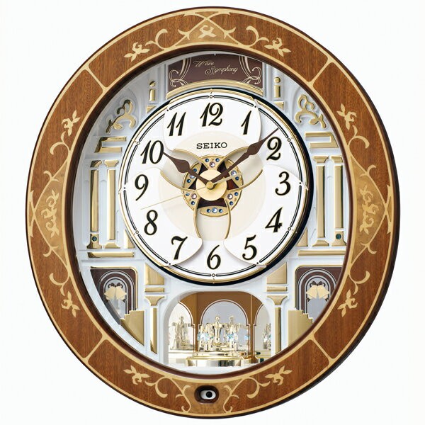 【SEIKO CLOCK】 セイコークロック 電波時計 からくり時計 掛け時計 アナログ RE580B｜1more