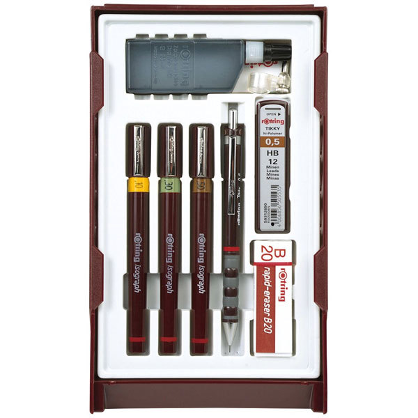 ロットリング イソグラフ 製図ペン カレッジセット (0.2 / 0.3 / 0.5mm