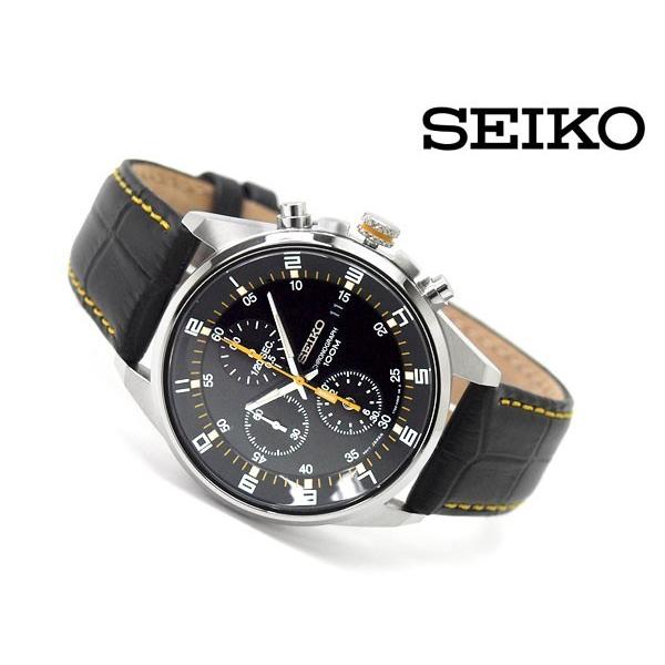 セイコー クロノグラフ 逆輸入SEIKO Chronograph セイコー メンズ クロノグラフ 腕時計 ブラックダイアル SNDC89P2｜1more｜02