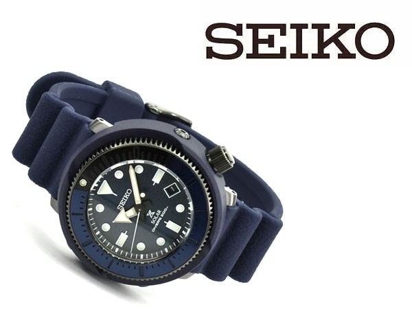 逆輸入 SEIKO PROSPEX STREET SERIES ストリートシリーズ ソーラー DIVER's200m メンズ 腕時計 ツナ缶 ネイビーダイアル ネイビーシリコンベルト SNE533P1｜1more｜02