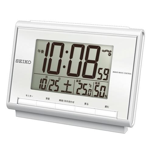 【SEIKO CLOCK】セイコー デジタル 温湿度表示 電波目覚まし時計 SQ698S&lt;br&gt;【ネコポス不可】