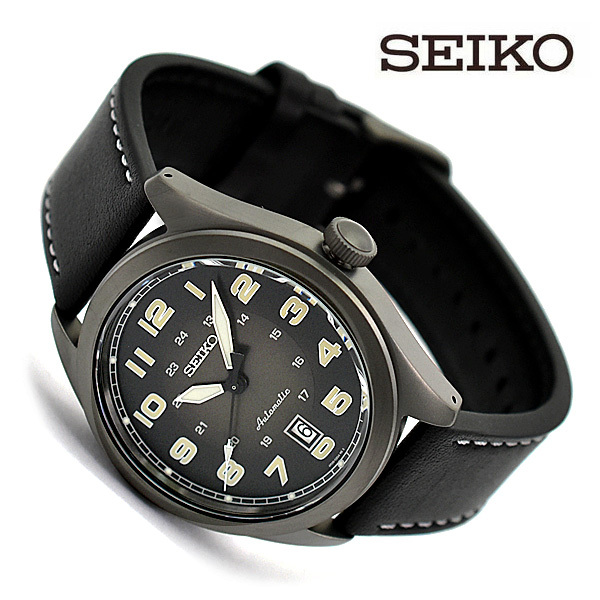 SEIKO 逆輸入セイコー メンズ メカニカル　自動巻（手巻つき） 腕時計 ブラック SRPC89K1