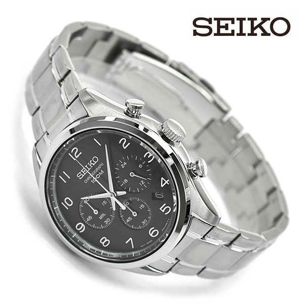 SEIKO 逆輸入セイコー メンズ クォーツ 腕時計 ブラック クロノグラフ SSB295P1｜1more｜02