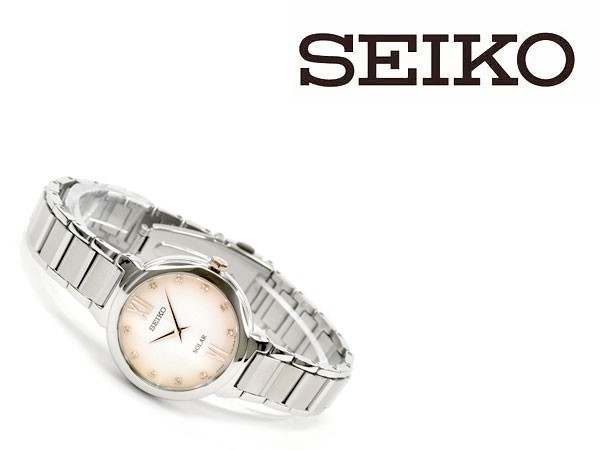 逆輸入SEIKO セイコー ソーラー レディース 腕時計 ピンクグラデーションダイアル ステンレスベルト SUP381P1｜1more｜02