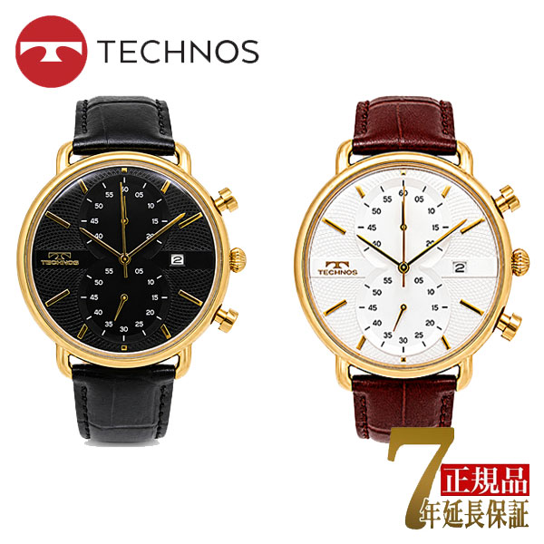 r*7様 TECHNOS ブラック クロノグラフ腕時計 精悍で精緻なブラック