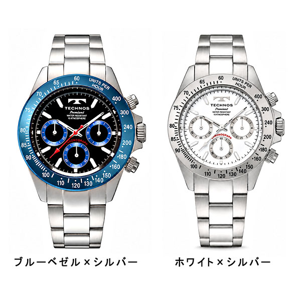 テクノス  メンズ 腕時計 アナログ クロノグラフ ブラック ホワイト TP0403SB TP0403TB TP0403SN TP0403SW |  | 02