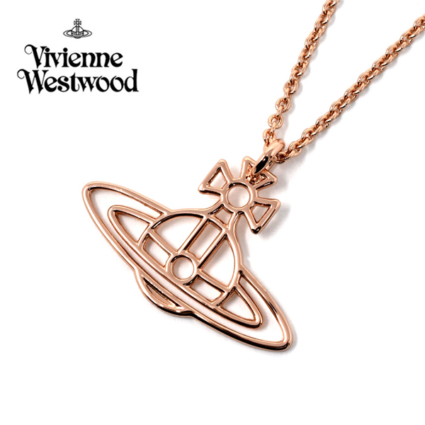 ヴィヴィアン・ウエストウッド THIN LINES FLAT ORB PENDANT ネックレス・ペンダント Vivienne Westwood オーブ ピンクゴールド レディース VV-63020259-G002