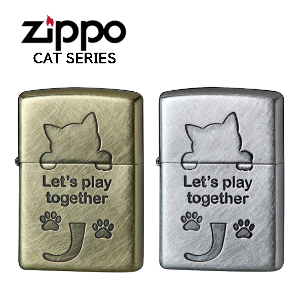 ジッポー キャットシリーズ ライター ZIPPO  CAT SERIES 猫 ネコ 真鍮 銀  ZIP-2UD｜1more