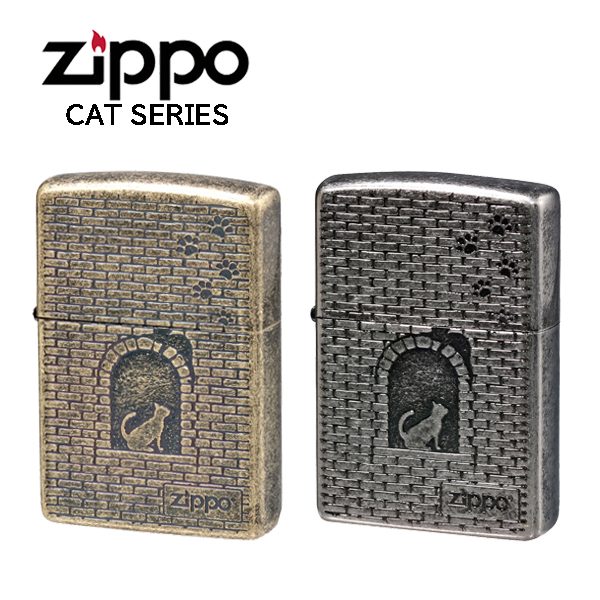 ジッポー キャットシリーズ ライター ZIPPO  CAT SERIES 猫 ネコ 真鍮 ニッケル ZIP-BLOCKCAT-2｜1more