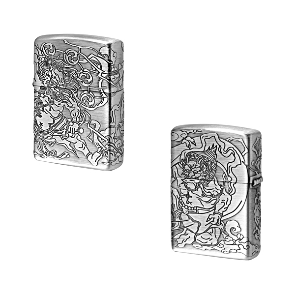 ZIPPO（ジッポー） 風神雷神 ライター メンズ シルバー/ゴールド 4面