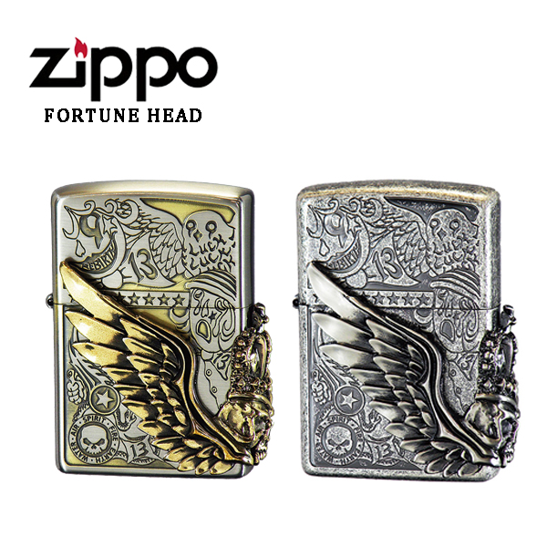 ジッポー フォーチュンヘッド ライター ZIPPO 三面連続加工 メタル Ni＆BSコンビネーション古美/SVイブシバレル  ZIP-FORTUNEHEAD