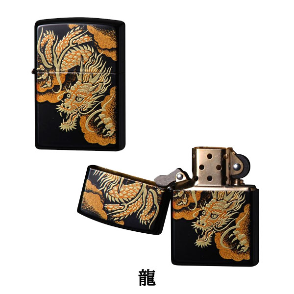 ジッポー 本金蒔絵 ライター メンズ 龍/虎 漆塗り 和柄 日本 : 1MORE 
