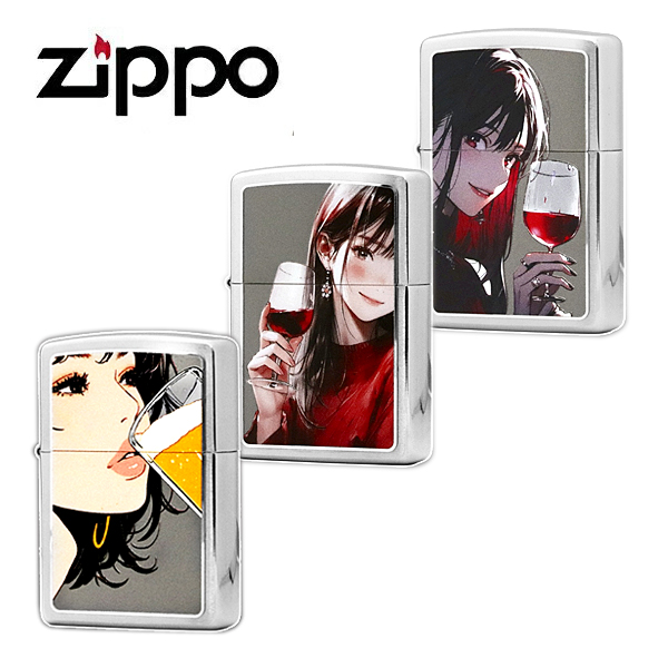 ジッポー お酒を飲む女性シリーズ ライター メンズ A/B/C お酒を飲む女性 SO-KA SO-KB SO-KC | ZIPPO