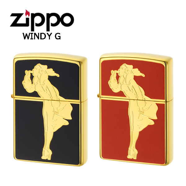 ZIPPO ウィンディガール ジッポ ライター ゴールド レッド Windy