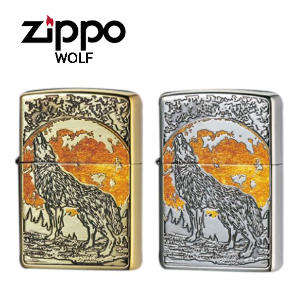 ジッポー ウルフ ライター ZIPPO  WOLF オオカミ 真鍮 銀  ZIP-WOLF-2｜1more