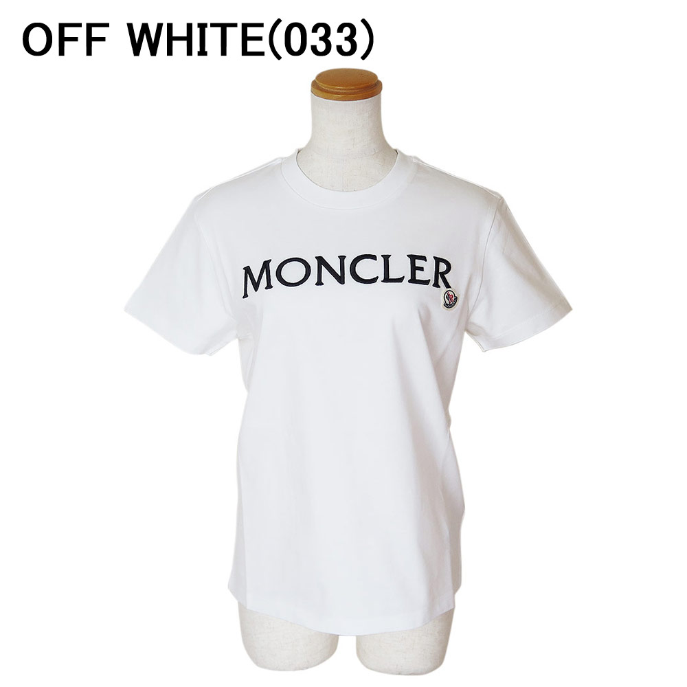 モンクレール Tシャツ レディース 8C00009 829HP 半袖 クルーネック 刺繍 ロゴ コットン MONCLER T-SHIRT