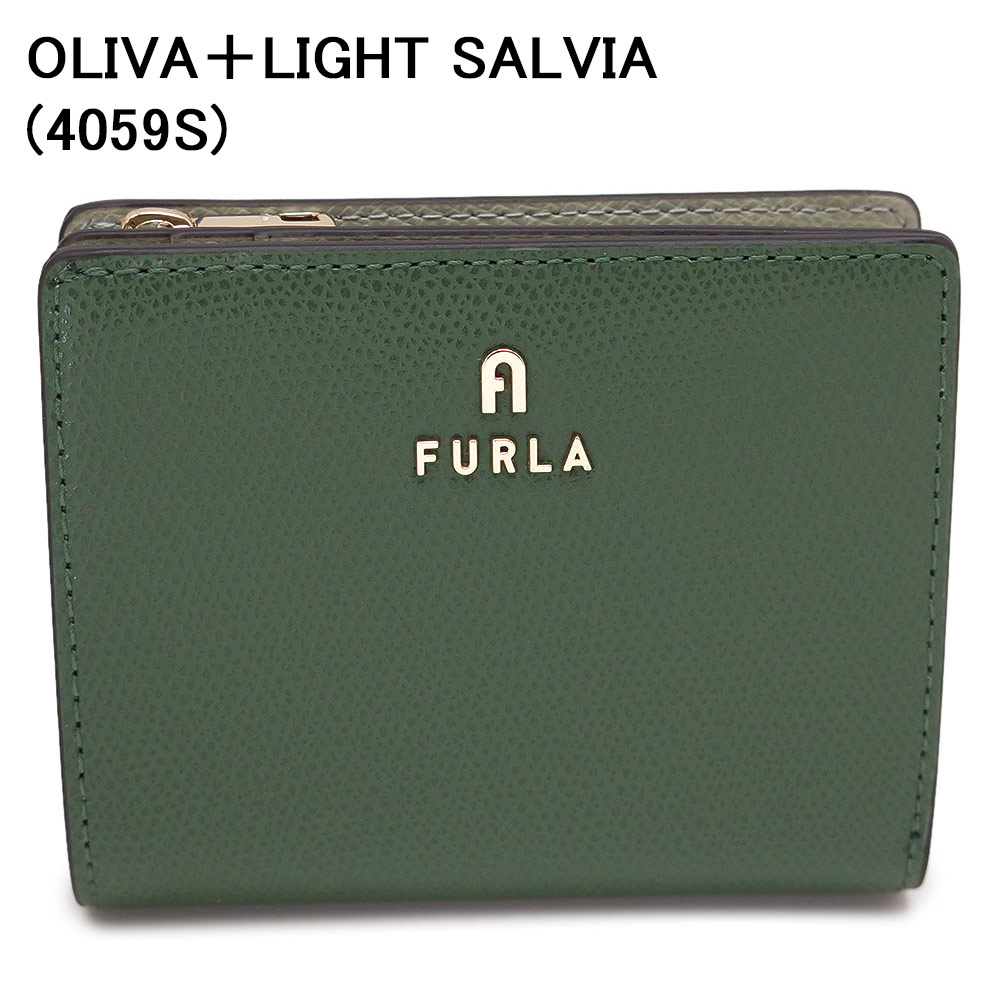 【極美品】フルラ　カメリア　コンパクト財布　M　二つ折り　ブラック 並行輸入品 フルラ 折財布 レディース カメリア 二つ折り財布