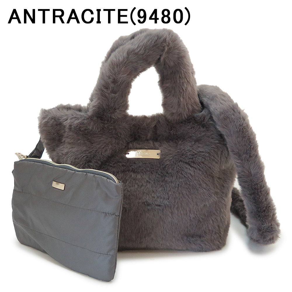 並行輸入品 ヘルノ ハンドバッグ レディース ショルダーバッグ フェイクファー エコファー ポーチ付き BAG00012D 12422 HERNO 2025年秋冬新作 | HERNO | 02