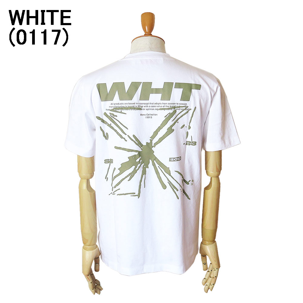 オフホワイト Tシャツ 半袖 メンズ OMAA027S23JER005 スプラッシュ アロー ロゴ ...