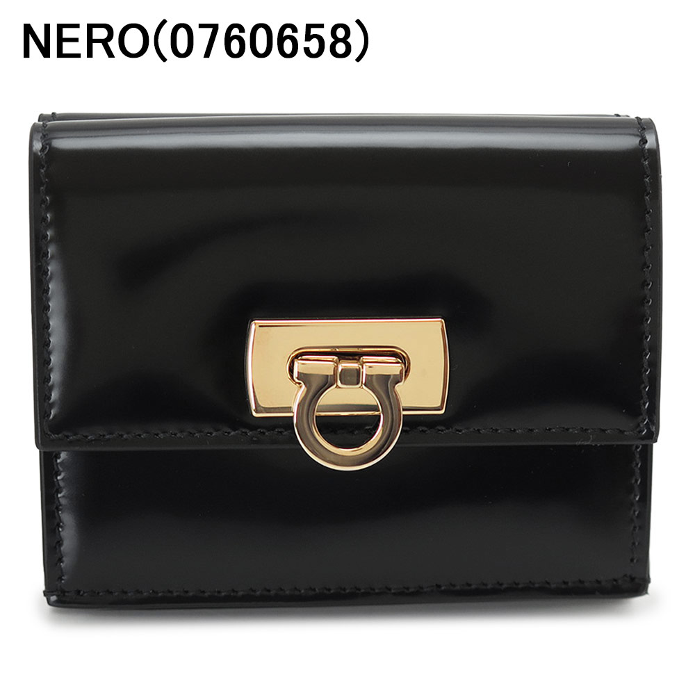 フェラガモ 折財布 レディース 220434 二つ折り財布 コンパクト財布 ミニ財布 ガンチーニ レザー FERRAGAMO