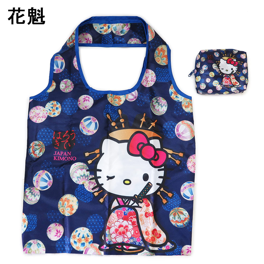 sanrio（サンリオ） トートバッグ ハローキティ 和柄 サテン エコ