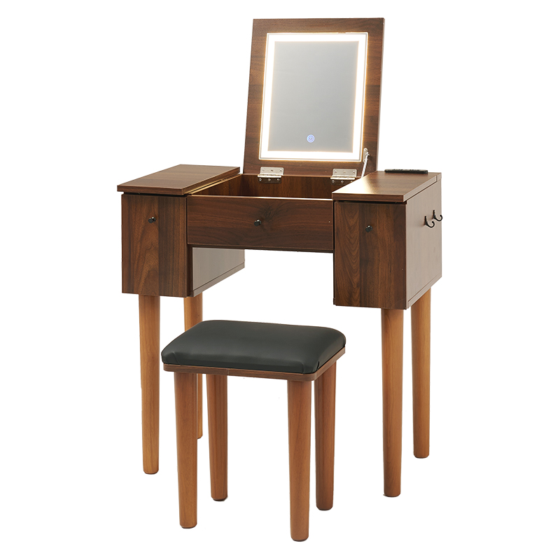 ドレッサー MD-6788 女優ドレッサー 鏡付き スツール付き 椅子付き LED
