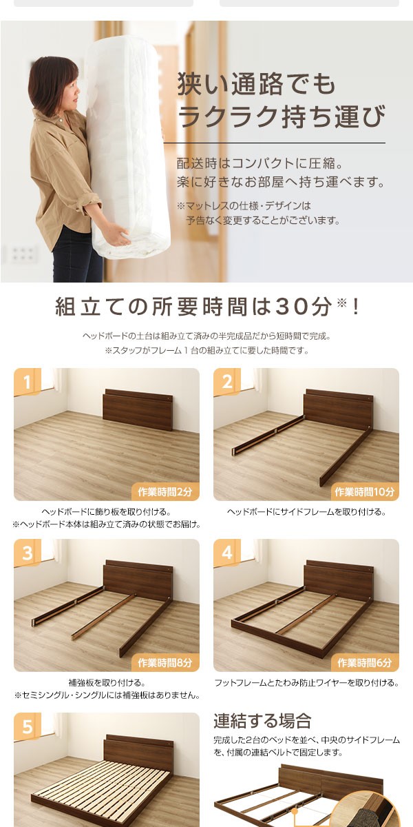 宮付き ワイドキング 連結式 D D 連結式 ベッド ナチュラル 幅2cm ファミリーベッド ナチュラル ポケットコイルマットレス 1年保証 ショップ Ds イッピン すのこベッド