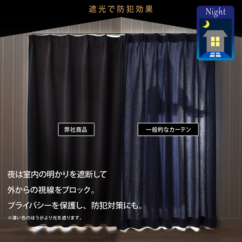 遮光カーテン 幅100×丈135cm 2枚組 1級遮光 洗える 厚手 ドレープ 