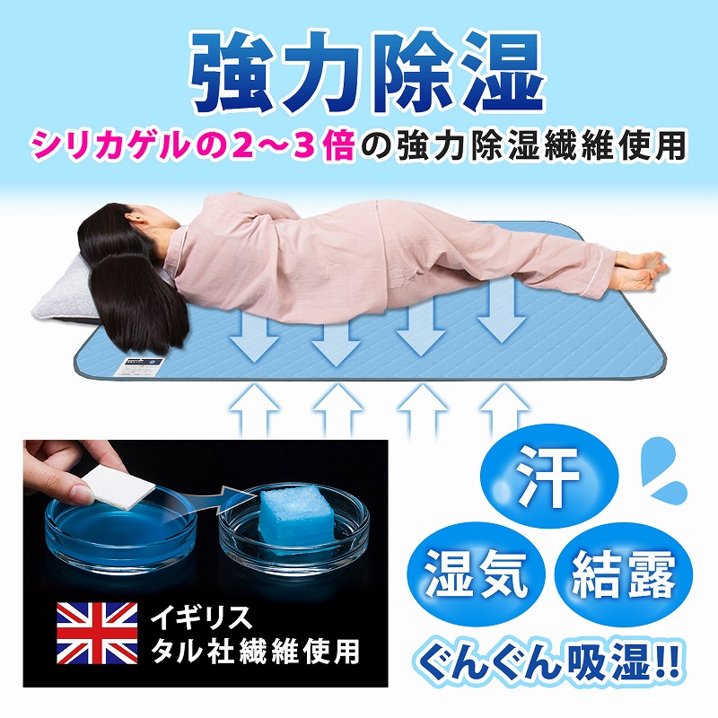 アストロ 【アウトレット】除湿シート シングルサイズ用 強力吸湿マット 湿気取り ドライ 防ダニ 防カビ ふとん ベッド 結露対策 センサー付き 訳あり 614-91 関連画像2