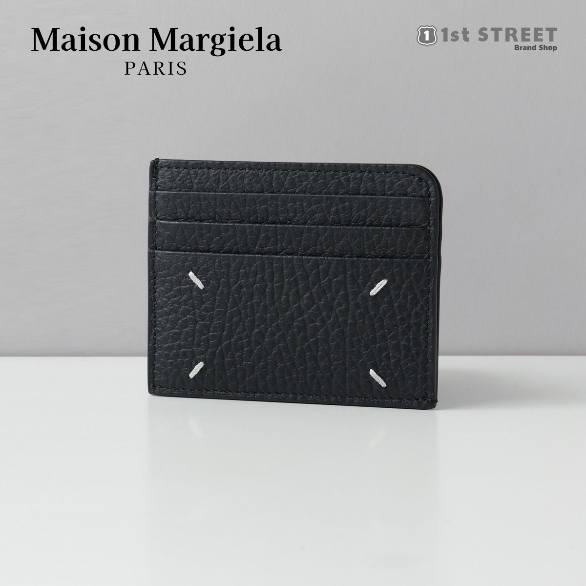 メゾン マルジェラ MAISON MARGIELA カードケース ブラック 二折り シンプル コンパクト レザー 無地 SA3VX0007 BLACK  P4455 T8013