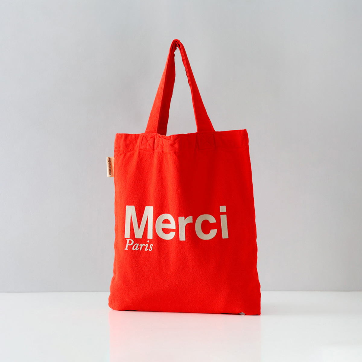 【Merci】Merciコットントート：Lサイズ No.3(送料・関税込み) MERCI メルシー トートバッグ ミニトート コットン ロゴ