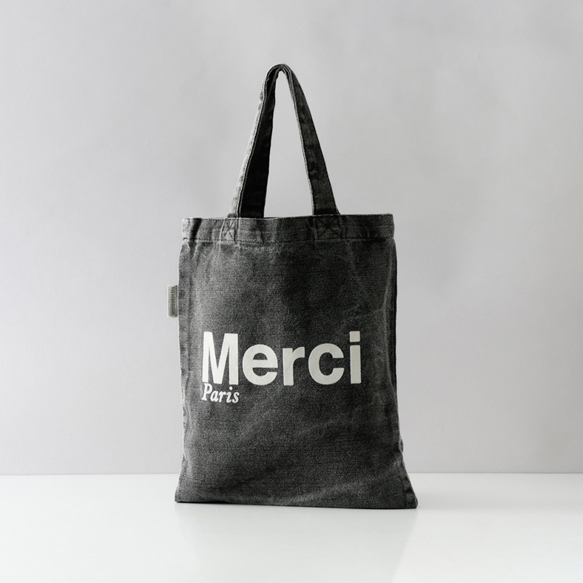 Merciデニムトートバッグ MERCI メルシー トートバッグ ミニトート コットン ロゴ デニム