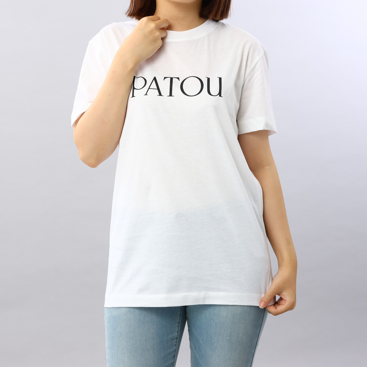パトゥ PATOU Tシャツ ホワイト JE029 001W JERSEY ロゴ おしゃれ 人気 ブランド｜1ststreet｜02