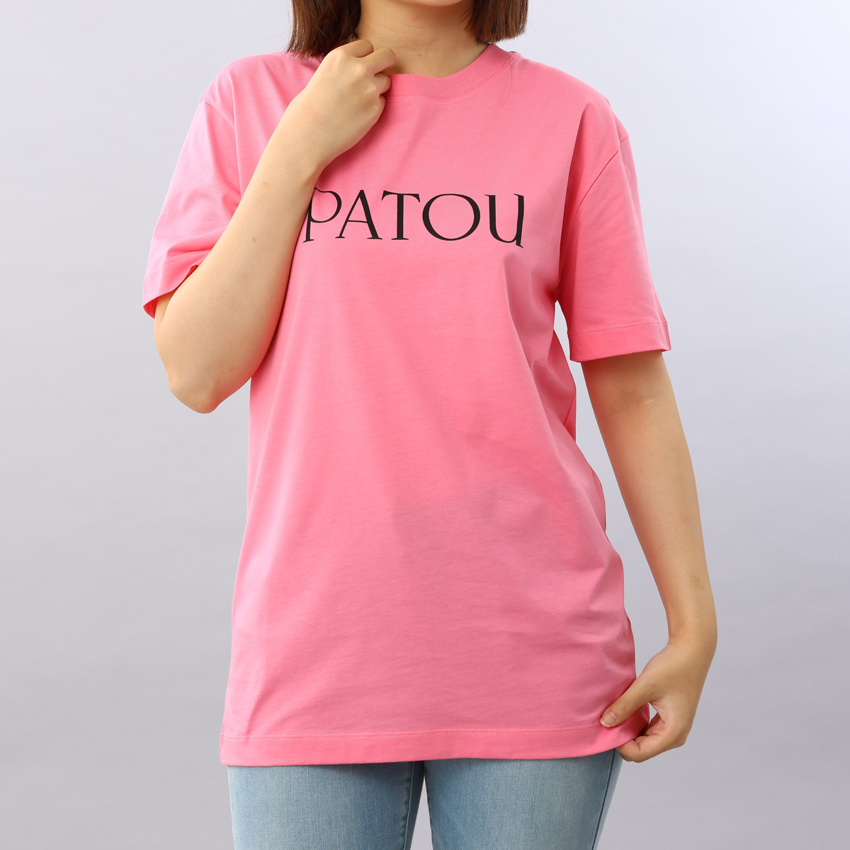 最新入荷 PATOU トップス オーガニックコットン ロゴTシャツ ピンク XS 