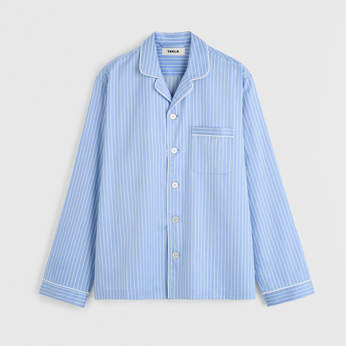 正規販売店 テクラ TEKLA パジャマ 長袖シャツ メンズ レディース ストライプ ルームウェア サテン PAJAMA SATINの画像
