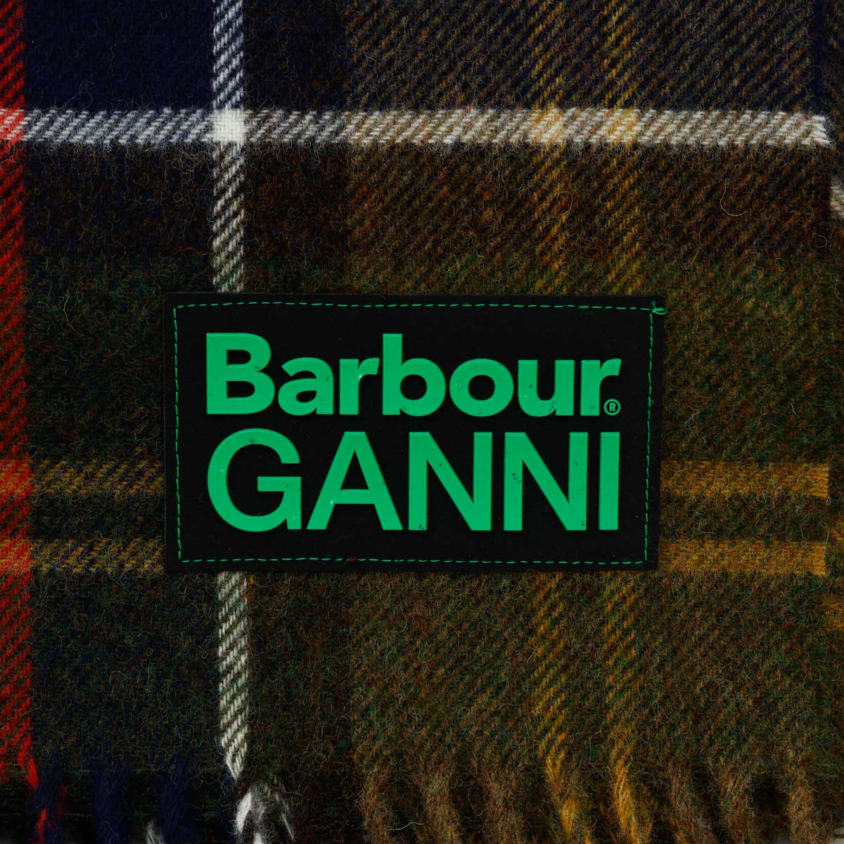 VIP価格 ☆関税込み *GANNI×Barbour* スカーフ GANNI バブアー x ガニー Barbour マフラー イエロー系 CLASSIC