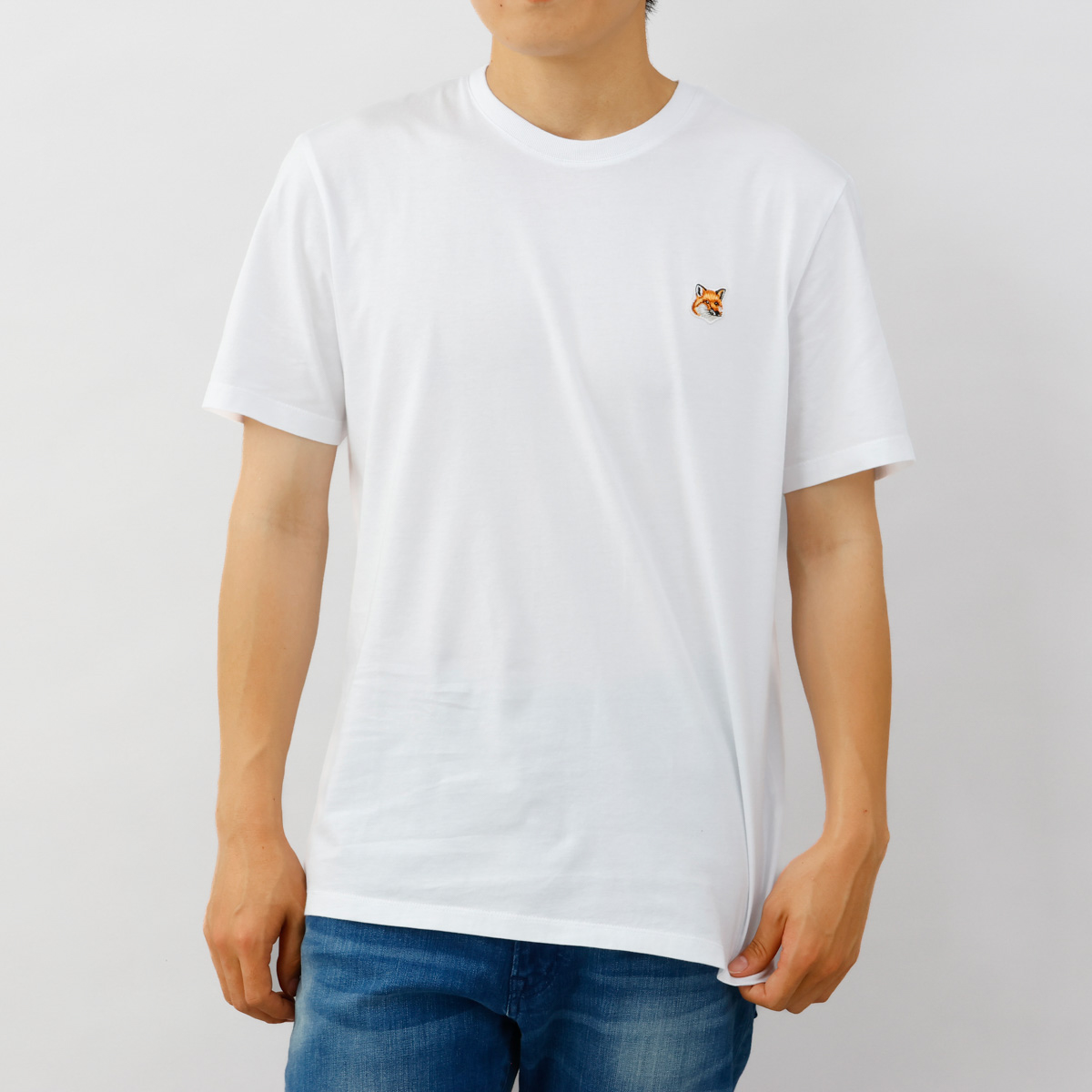 メゾンキツネ MAISON KITSUNE Tシャツ LM00104KJ0008 半袖 無地 刺繍 パッチ ワンポイント メンズ｜1ststreet｜03