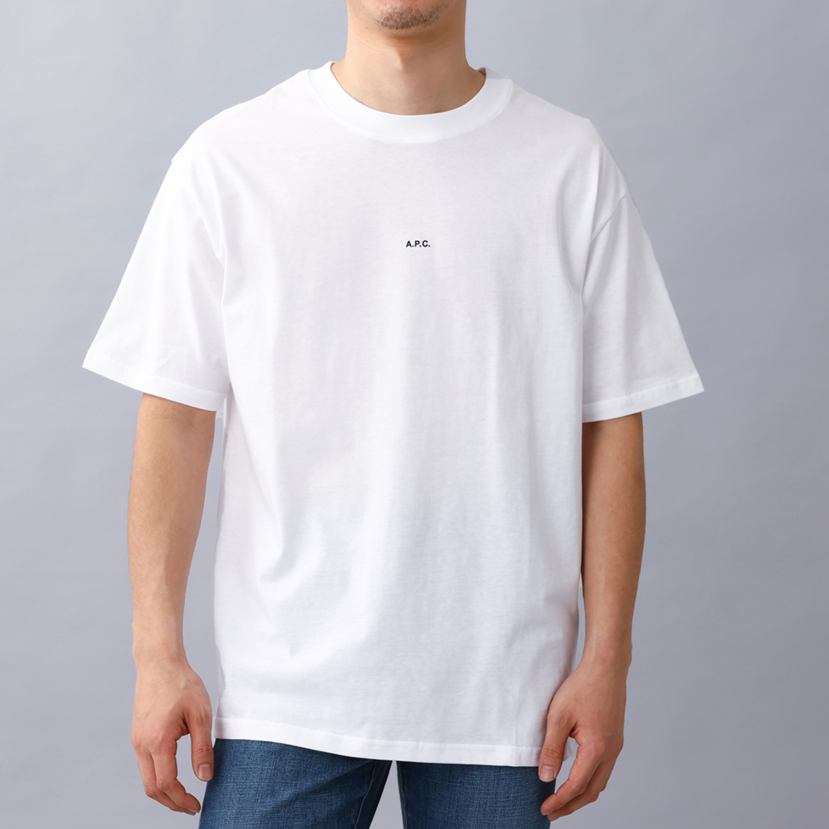 アーペーセー A.P.C. メンズTシャツ Tシャツ コットン ロゴ クルーネック ホワイト H26...